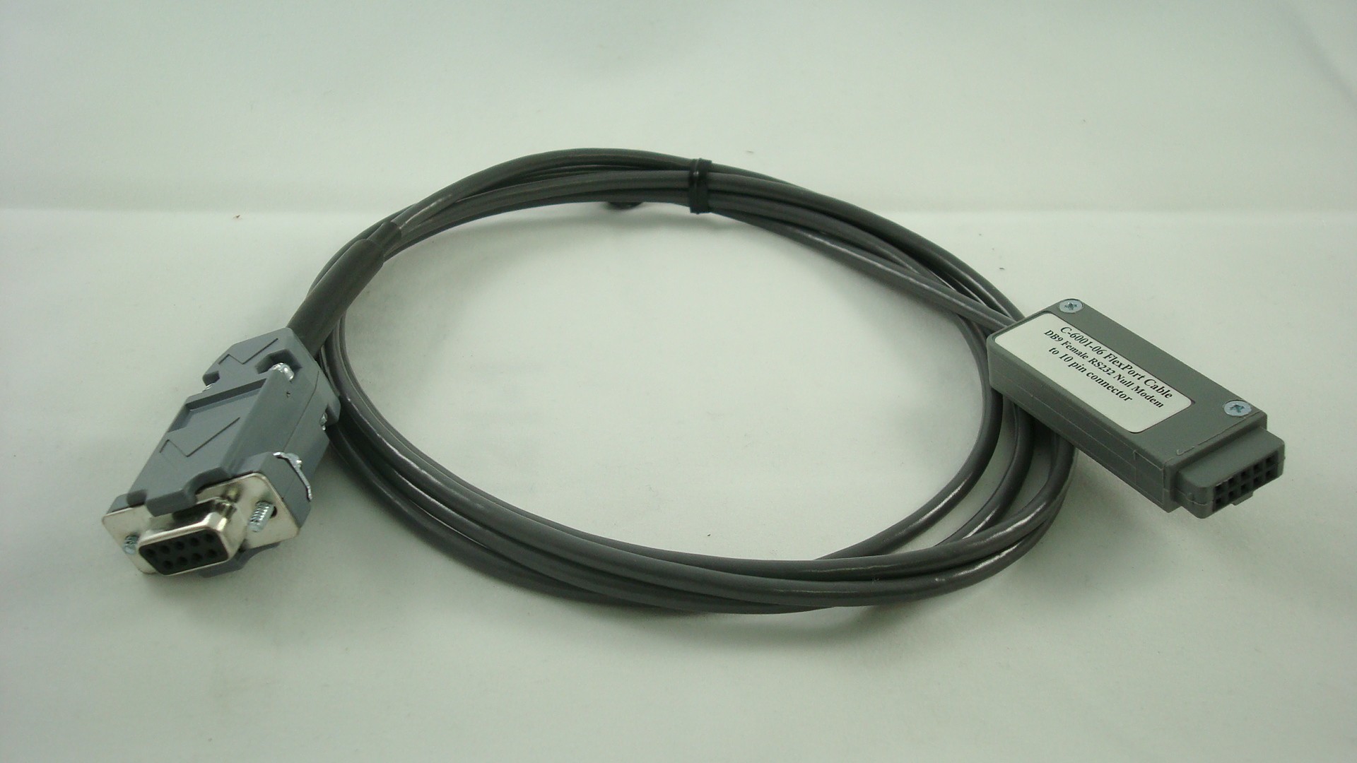 C-6051-06 RS232 DB9 Female Null Modem without Handshaking to 10 pin connector (6 ft)